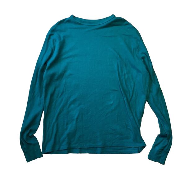 Merona Green Long Sleeve Waffle Shirt - Picture 3 of 5